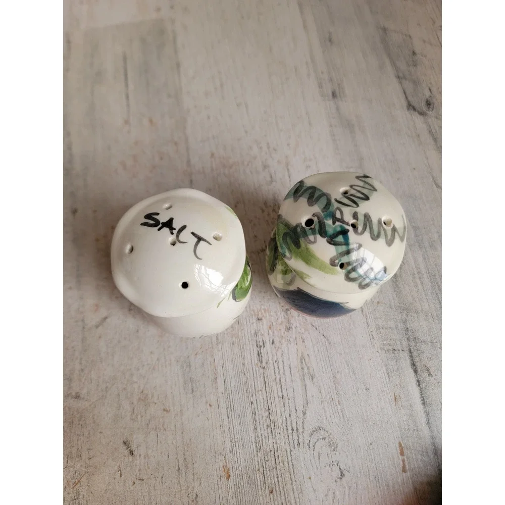 Nevis vintage salt pepper shaker house landscape ceramic set kitchen